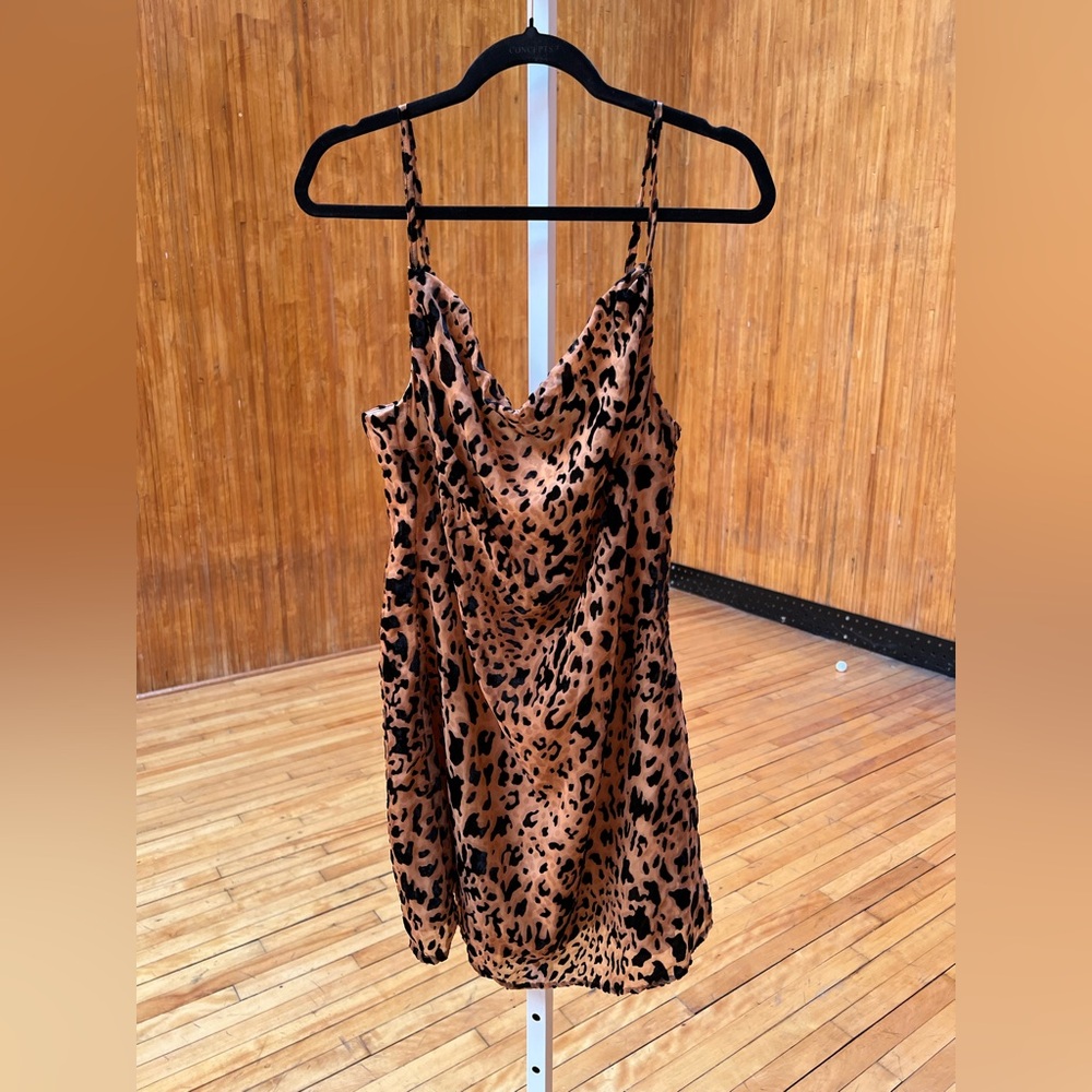 Lulu's Beige and Black Leopard Print Dress
